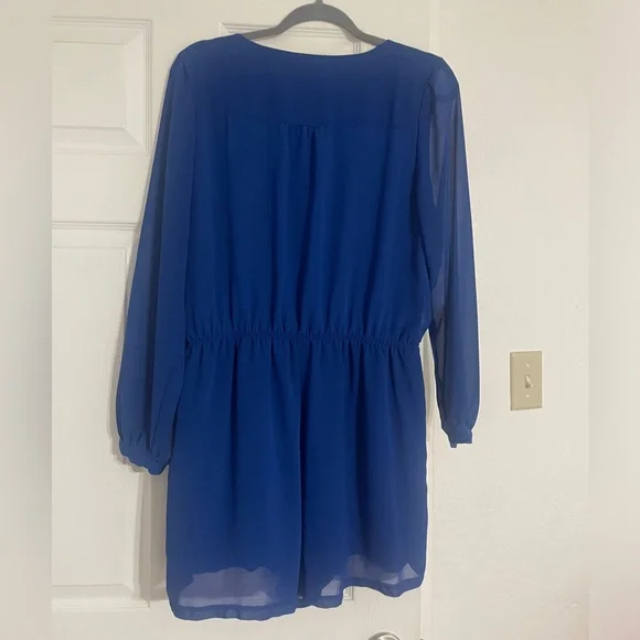 Express Royal Blue V-Neck Romper - Picture 3 of 6